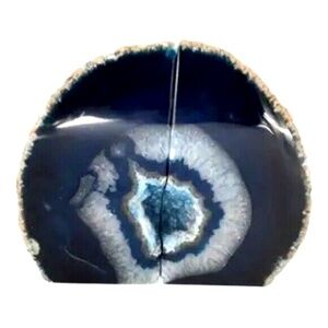 Genuine Blue Agate Bookends Pair From Brazil